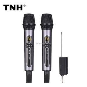 ميكروفون لاسلكي ديناميكي معدني احترافي من TNH ، ميكروفون لاسلكي UHF لتعليم أداء المسرح والحفلات - Product Image 1