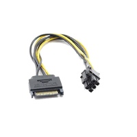 Cable de Extensión de Alimentación SATA Personalizado, Divisor de 1 a 2, Arnés de Cables con Conector de Alimentación de GPU de 6 Pines para Fuente de Alimentación de PC