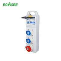 Caja de Distribución de Energía Portátil EBASEE o OEM, Impermeable IP65, con Tomas Industriales de 16A, 32A, 63A y 125A