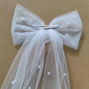 Douche nuptiale perle fête voiles femmes filles bowknot <span class=keywords><strong>cheveux</strong></span> voiles mariage <span class=keywords><strong>mariée</strong></span> à être voiles <span class=keywords><strong>courts</strong></span> - Product Image 3