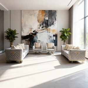 PZCN HOME Ensemble de canapés carrés rembourrés en <span class=keywords><strong>velours</strong></span> moderne et résistant à l'usure pour appartements et hôtels - Product Image 5