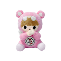 Ours en peluche rose personnalisé OEM, peluche ange, jouet d'usine d'origine, avec logo de marque, conception de poitrine remplaçable basée sur votre image, échantillons