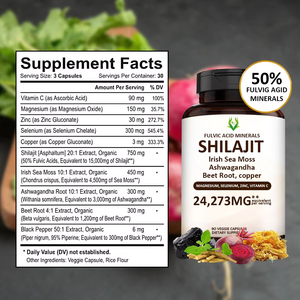 Cápsulas de Shilajit de Alta Calidad en Venta, Suplemento Dietético que Apoya el Metabolismo y Mejora el Rendimiento Cognitivo para Adultos - Product Image 2