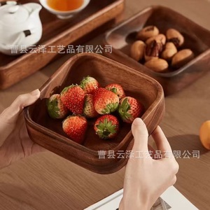 Cross-border wholesale of wooden <b>trays</b>, logo customizable, acacia wood <b>trays</b>, specializing in wooden <b>trays</b> for <b>snacks</b>, - Product Image 3