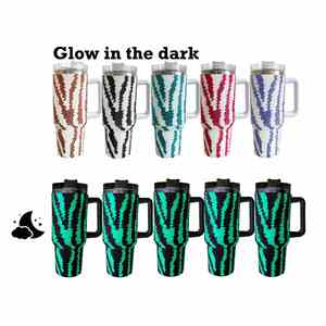 40Oz the Travel <b>Mug</b> Rhinestone Bling Studded Glow in Dark Wholesale Bulk - Product Image 4