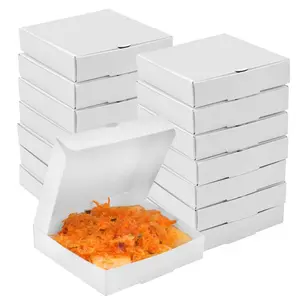 Có thể tái chế bao bì các nhà sản xuất giá rẻ giá tùy chỉnh nhỏ màu trắng 5 inch Mini vuông hộp bánh pizza với logo