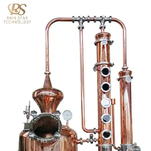 Destilador de cerveza casera 50L 100L 200L con columna de flauta de cobre
