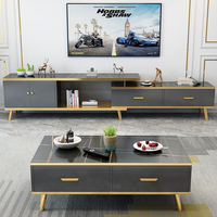 Table Basse Légère Contemporaine et Moderne de Haute Qualité avec Pieds en Métal, Meuble de Salon, Bar, Bureau, Cuisine, Supports TV Inclus