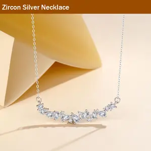 Necklaces New Style 925 Sterling Silver Wistaria Smile Necklaces Fashion Charm Moissanite Diamond Pendant Women 18K Rhodium Plated Jewelry