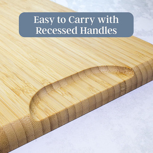 Bamboo Cutting Board Set 3-Piece Rectangle Solid <b>Wood</b> Chopping <b>Blocks</b> For Vegetables And Cooked Food - Product Image 4