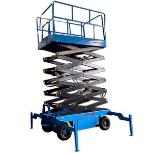 Skylift aéreo personalizable 4-16m rueda hidráulica sobre orugas elevador de tijera móvil de plataforma de trabajo de elevación Vertical precio - Product Image 3