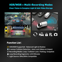 Dashcam 4K Wifi Gps Detector de Radar Espejo retrovisor Cámara Dash Cam Frontal y trasera 4K Dash Camera para coches Cámara de coche Dash Cam