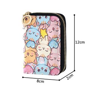 Cartera de Cuero Personalizada de Diseño de Lujo, Pequeña, Delicada y Linda, con Estampado de Gato, para Monedas y Tarjetas de Crédito, Unisex - Product Image 3