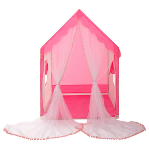 Nuova Tenda Gioco per Bambini a Forma di Castello, Unisex, Estiva, Grande, da Interno, con Struttura in Metallo Rinforzato, Luci LED, in Tessuto Rosa/Blu - Product Image 1
