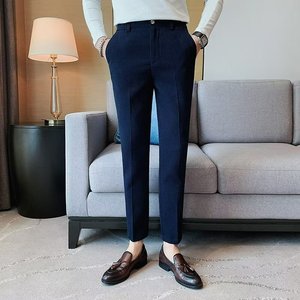 <span class=keywords><strong>Pantalon</strong></span> décontracté d'été pour hommes, style business, en tissu gaufré, couleur unie, taille <span class=keywords><strong>élastique</strong></span>, idéal pour le dropshipping - Product Image 5
