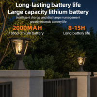 Lampu Taman Tenaga Surya BARU Lampu Luar Ruangan Tenaga Surya Tahan Air Lampu Gerbang Rumput Sensor Cahaya Dekorasi Halaman Lampu Pilar Atmosfer