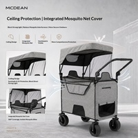 Chariot de camping pliable et pratique pour enfants, remorque de pique-nique inclinable à traction manuelle, pliable pour le rangement