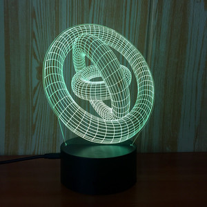3D Luce di Notte Stella a Tre Cerchio 3D <span class=keywords><strong>Lampada</strong></span> per Camera Regalo Decorativo - Product Image 6