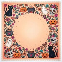 Tapis de jeu de Mahjong américain pliable moderne à motif d'Halloween imprimé sur mesure, design chat, antidérapant, vente en gros