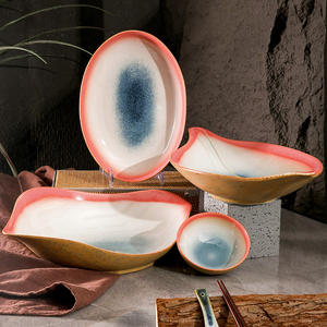 WEIYE-Platos de cerámica esmaltados de color ovalado para servir ensalada de pasta profunda, platos fríos para restaurante - Product Image 1