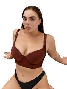 Soutien-gorge élégant pour femme, lingerie grande taille, à bonnets froncés, bonnets B C <span class=keywords><strong>D</strong></span> E F G H, avec armatures lisses, 34-50, 2026 - Product Image 6