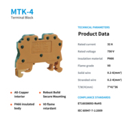 Bloc de bornes à vis POTRIC MTK-4mm, connecteur de câble à montage sur rail DIN