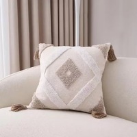 Meistverkaufte Baumwoll-Leinen Kissenbezüge im Nordeuropäischen Stil mit Blumenmuster und Hochwertiger Quastenverzierung für Hotel und Zuhause