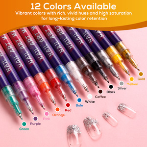 Lot <span class=keywords><strong>de</strong></span> 12 stylos <span class=keywords><strong>de</strong></span> nail art transfrontaliers pour <span class=keywords><strong>dessin</strong></span> graffiti, traçage, peinture à la main, stylos à pointe fine et détails - Product Image 4