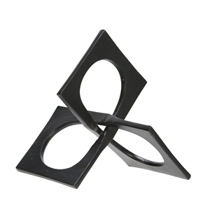 Scultura geometrica a quadrati collegati, oggetto decorativo moderno in metallo per la casa, il bagno, il soggiorno, l'ufficio. - Product Image 4
