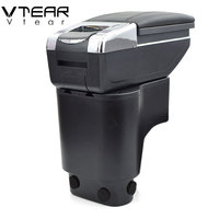 Vtear Boîte de rangement élégante en ABS et cuir PU pour accoudoir avant de voiture avec porte-gobelet, accessoires intérieurs pour Daihatsu Terios II J200 2010-2016