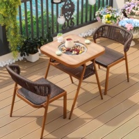 Juego de Muebles de Exterior para Patio, Jardín, Terraza, con Mesa de Comedor y Sillas para Barbacoa con Carbón Vegetal, Diseño Inteligente para Hervir Té, Venta al por Mayor, OEM, ODM