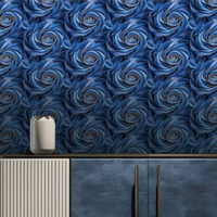 Papier peint vinyle PVC imperméable Kingmiar – Motif floral abstrait moderne, marbre géométrique pour la maison et l'hôtel