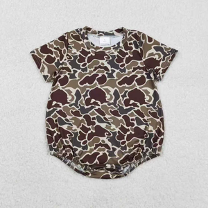 Combinaison d'été pour bébé, prête à être expédiée, combinaison courte à manches courtes camouflage pour garçon - Product Image 4