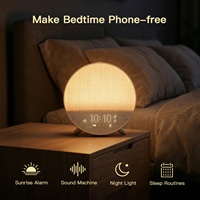 Machine d'aide au sommeil intelligente HiFiD avec simulation du lever du soleil, lumière de réveil contrôlée par application, machine à bruit blanc, réveil de chevet