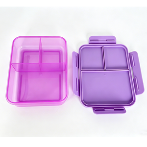 Boîte à <span class=keywords><strong>lunch</strong></span> en plastique transparente à 2 compartiments, sans BPA, étanche, pour enfants, portable, très vendue - Product Image 1