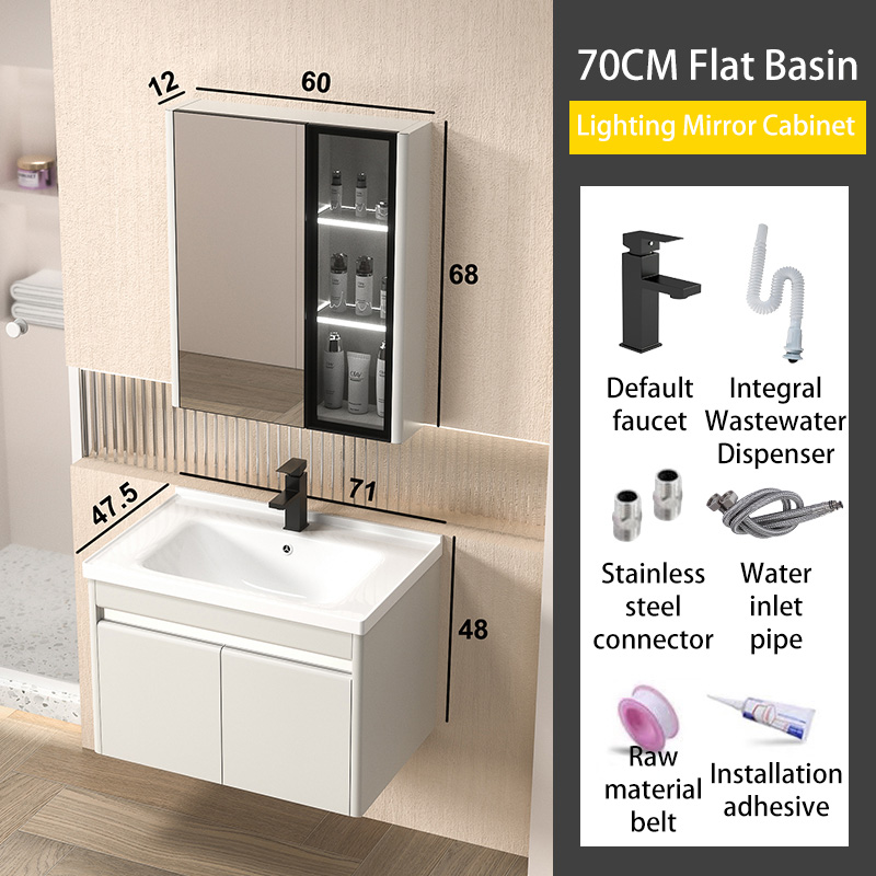 SKU-05-71 cm ceramic basin - white cabinet
