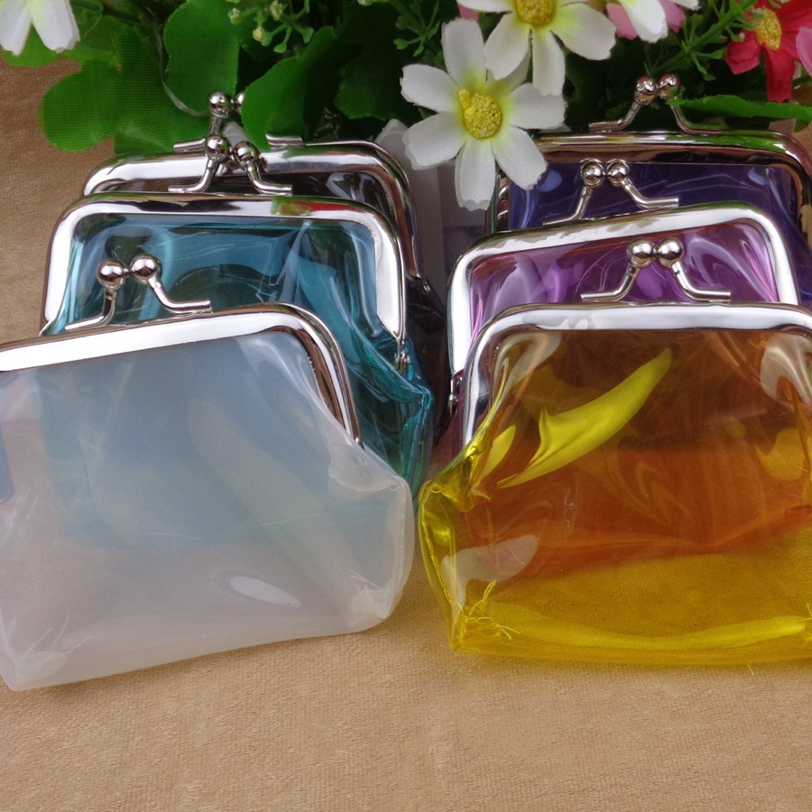 Wholesale Small Clear Pvc Coin Purse Classic 3 Inch PVC Wallet Credit Card Holder Clip Holographic Coin Purse for Women