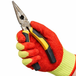 Gants de travail enduits de latex froissé CVC, antidérapants, de sécurité industrielle, avec poignet élastique, vente en gros, fabricant Vietnam - Product Image 1