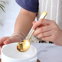 Cuillère à sucre créative en acier inoxydable 410 avec logo personnalisé, cuillère à thé, cuillère à soupe