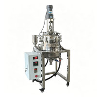 Cuve de réaction de laboratoire personnalisée en acier inoxydable 316L à double enveloppe, agitateur intégré, chauffage électrique, capacité 20L
