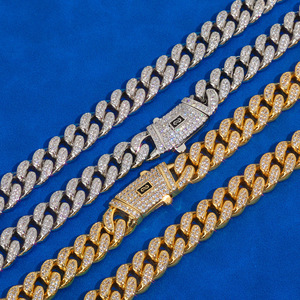 Cadena cubana de eslabones gruesos y modernos con moissanita helada, chapada en oro de 18 quilates, plata 925, estilo hip hop, collar Miami personalizado, VVS1, probador GRA - Product Image 4