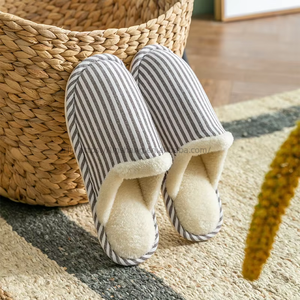 Unisex Platform Cotton Slipper Women's Heeled Sandals and Flat Wedges Soft Feature for Winter-Men's and Ladies' Shoe - Product Image 3