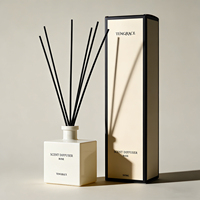 Diffuseur de parfum en verre ambré mat givré de luxe, forme carrée, 50 ml, 100 ml, 150 ml, 200 ml, 250 ml, 500 ml, aromathérapie