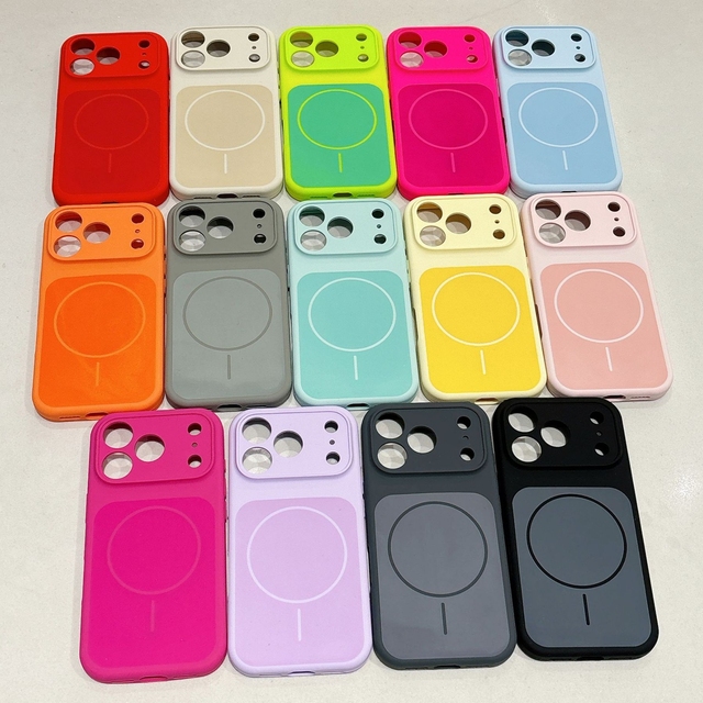 For iPhone 17 Case Magnetic Liquid Silicone Microfiber Lining Colorful Shockproof Mobile Phone Cover for iPhone 15 16 17 Pro Max