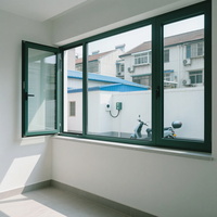 Ventanas de Casa de Villa personalizadas para proyectos de ingeniería, ventanas de aluminio aisladas, ventanas abatibles de aluminio de doble acristalamiento