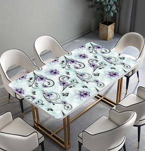 Nappe PVC de style européen de Provence égyptienne impression aquarelle couleur unie texturée motif de petite fleur de vigne pour la maison - Product Image 3