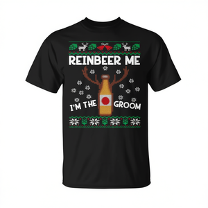 Reinbeer Me I'm The Groom T-shirt de Noël moche et original pour enterrement de vie de garçon - Product Image 2
