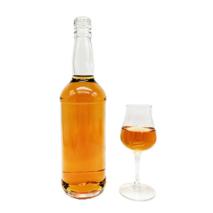 Botella de Vodka de 700 ml con Corcho Clásico, Botella Redonda Transparente para Whisky, Tequila, Ginebra, Botella de Licor de Vidrio para Destilerías - Product Image 1