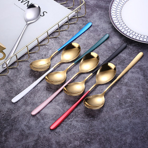 Cuchara de Postre Coreana de Acero Inoxidable 304, Cuchara para Mezclar de Mango Largo, Portátil para Uso en Restaurantes - Product Image 3