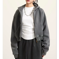 Veste Courte en Polaire Doublée Effet Vieilli Vintage pour Femme Automne Hiver 2026 Style Harajuku